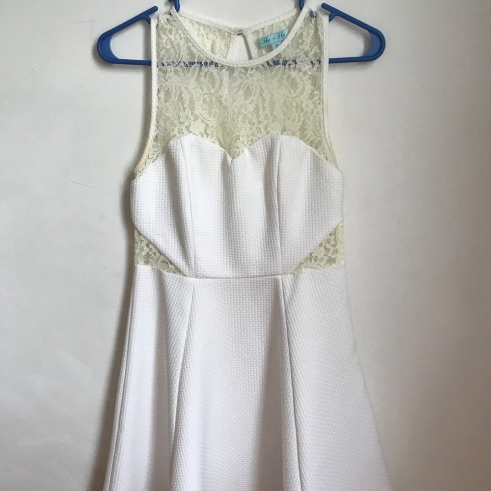 White Cut-out Lace Dress